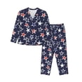 thumbnail image 1 of Vsdgher Watercolor Stars Pajamas Set Long Sleeve Sleepwear Womens Button Down Nightwear Pj Sets-XX-Large, 1 of 7