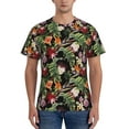 thumbnail image 1 of Vsdgher Watercolor Tropical Flowers Print Men's Dry Fit Mesh Athletic Shirts Moisture Wicking Tennis T-Shirt Tops, 1 of 1