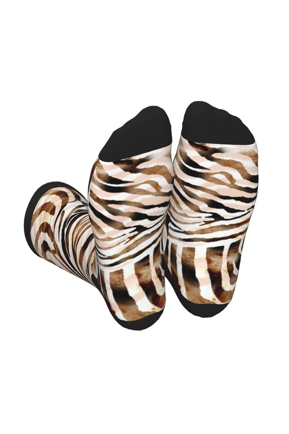 Watercolor Zebra Unisex Crew Socks Lightweight Breathable Ventilation Ankle Socks, Mid-calf socks for Daily