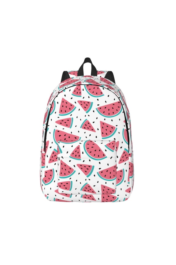 Watermelon Print Canvas Backpack Travel Rucksack Unisex Knapsack 15.7/17.7Inch Laptop Backpack for Work,College -Medium