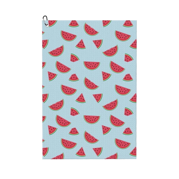 Vsdgher Watermelon Print Golf Towel Golf Gift for Men and Women Golf Towel with Carabiner Clip to Quickly Remove Sand, Mud, Dirt and Sweat