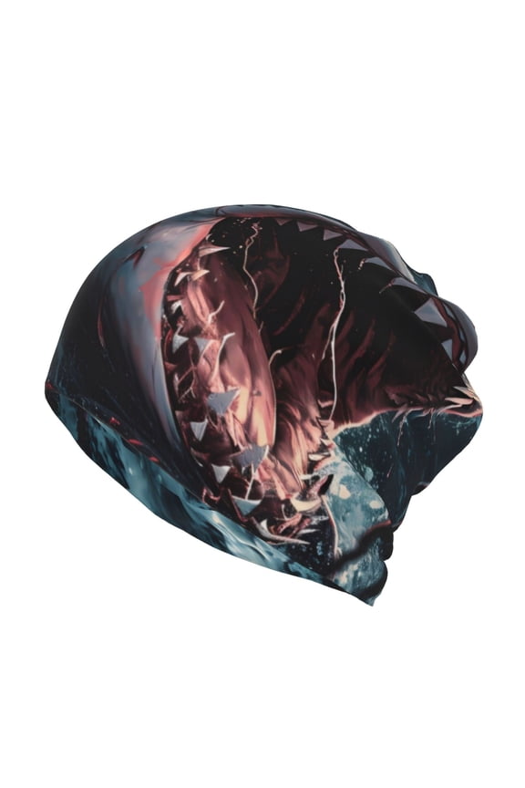 Wave Chain Shark Slouchy Beanie Hat for Men/Women, Skull Cap Chemo Cap Night Sleeping Cap
