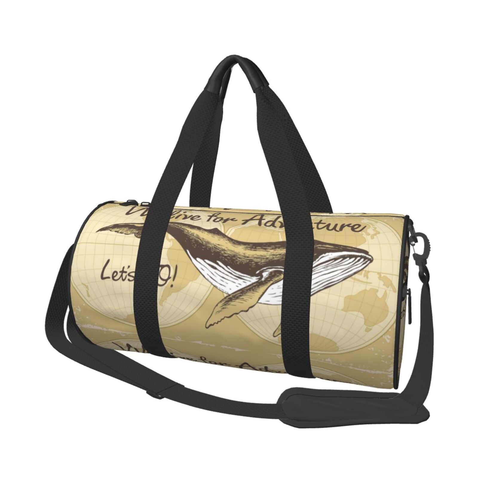 Vsdgher We Live for Adventure 45L Foldable Duffel Bag, Sports Gym Bag,Overnight Bag, Portable Weekender Bag for Airplanes