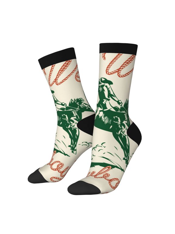 West Cowboys Crew Socks for Men & Women, Breathable Casual Athletic Ankle Socks