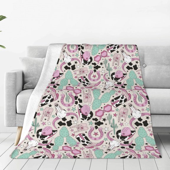 Vsdgher West Cowgirl Disco Ultra-Soft Micro flannel Blanket Throw Blankets for Couch Sofa, Bed (4 sizes)-40"x30"