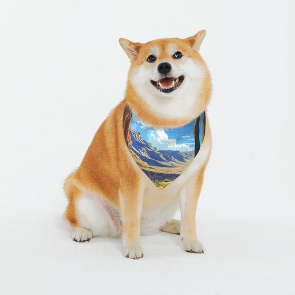 Vsdgher Western Desert Cactus Dog Bandana Custom Dog Scarf Breathable Puppy Kerchief with Adjustable Bandana Bib for Dog and Cat-X-Large