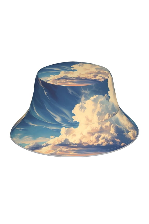 Western Desert Cloud Cowboy Print Bucket Hat for Men&Women Bucket Hat Reversible Summer Double-Side-Wear Travel Gardening, Beach, Camping, Hiking, Fishing Cap