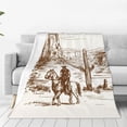 thumbnail image 1 of Vsdgher Western Desert Cowboys Ultra-Soft Micro flannel Blanket Throw Blankets for Couch Sofa, Bed (4 sizes)-80"x60", 1 of 7