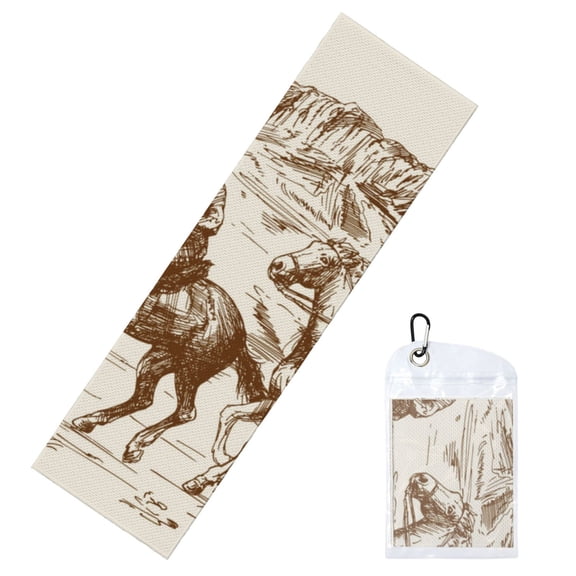 Vsdgher Western Desert Cowboys1 Cooling Towel (40"x12"), Soft Breathable Chilly Towel, Ice Towel, Microfiber Towel for Sport, Workout & More Activities