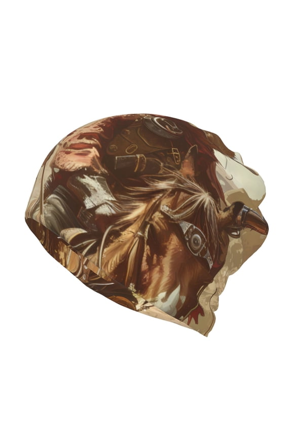 Western Rabbit Cowboy Slouchy Beanie Hat for Men/Women, Skull Cap Chemo Cap Night Sleeping Cap