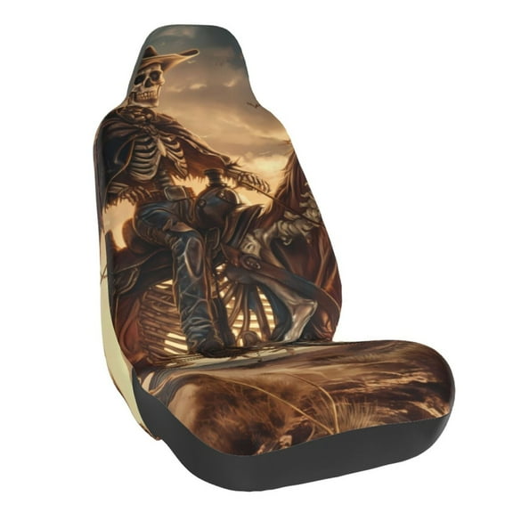 Vsdgher Western Skeleton Cowboy Horse for Automotive Seat Covers for Cars Trucks and SUVs, Universal Fit Anti-Slip Bucket Seat Protector for Cars,Vehicle Seat Protector for Front Seats