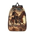 thumbnail image 1 of Vsdgher Western Skeleton Cowboy Horse Print Canvas Backpack Travel Rucksack Unisex Knapsack 15.7/17.7Inch Laptop Backpack for Work,College -Medium, 1 of 5
