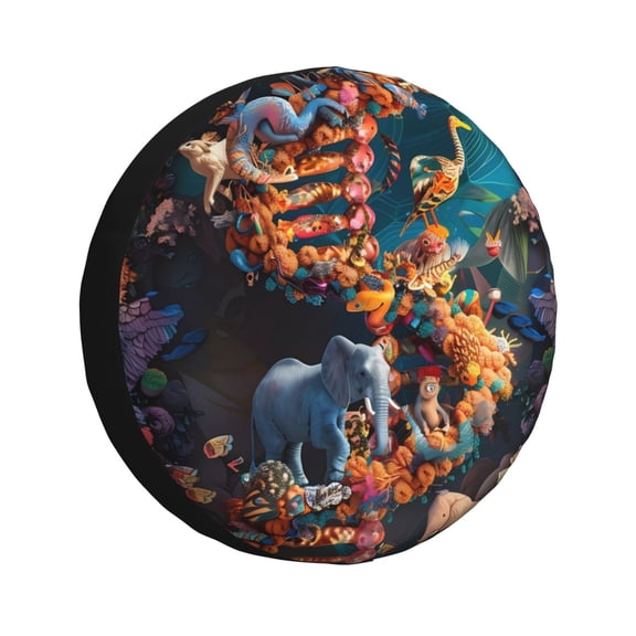 Vsdgher Whimsical Animal Spiral for Spare Tire Cover, Tire Wheel Protector Wheel Cover Fit for Truck,Trailer,RV,SUV,Camper and Most Vehicle-14 inch