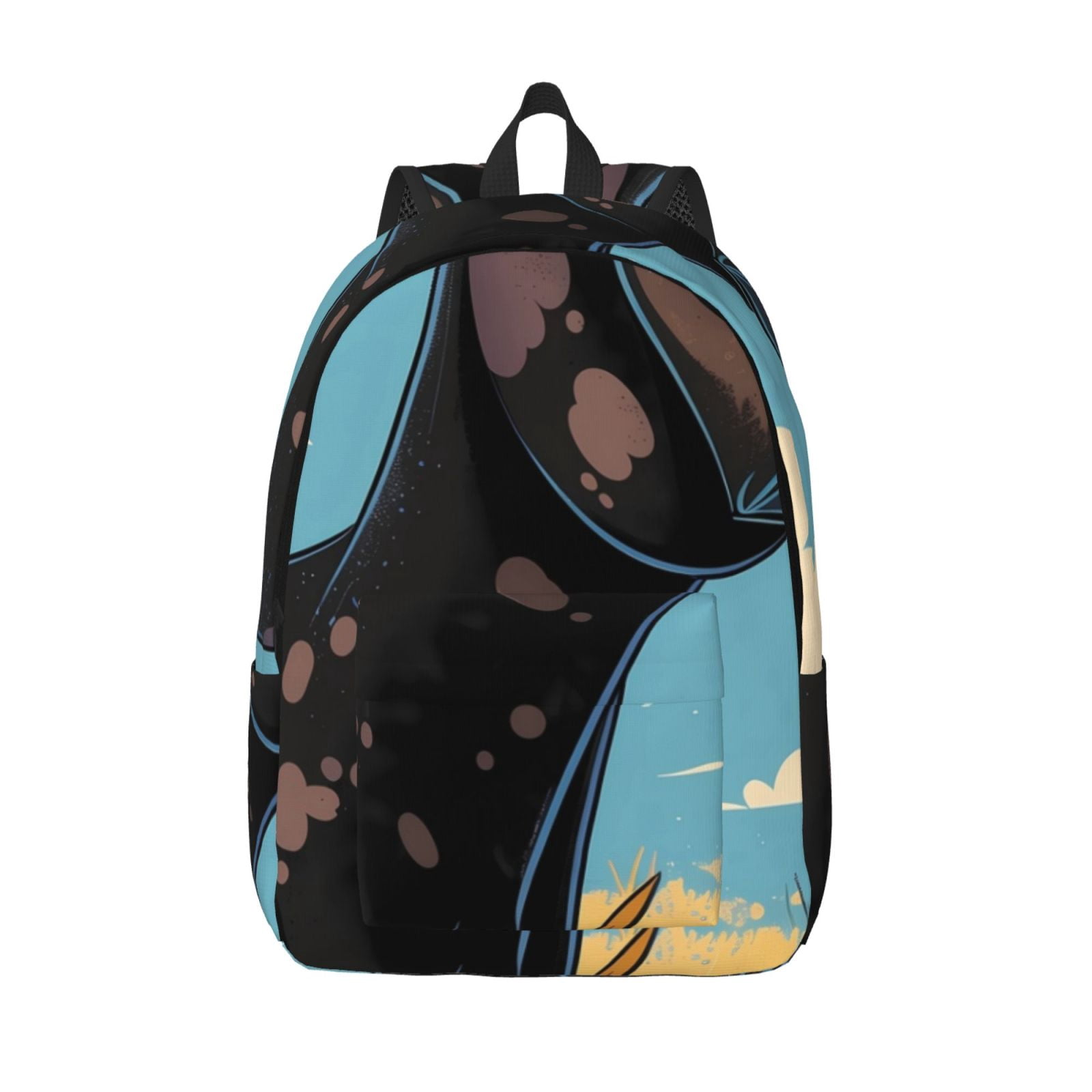 Vsdgher Whimsical Cartoon Cow Print Canvas Backpack Travel Rucksack Unisex Knapsack 15.7/17.7Inch Laptop Backpack for Work,College -Small
