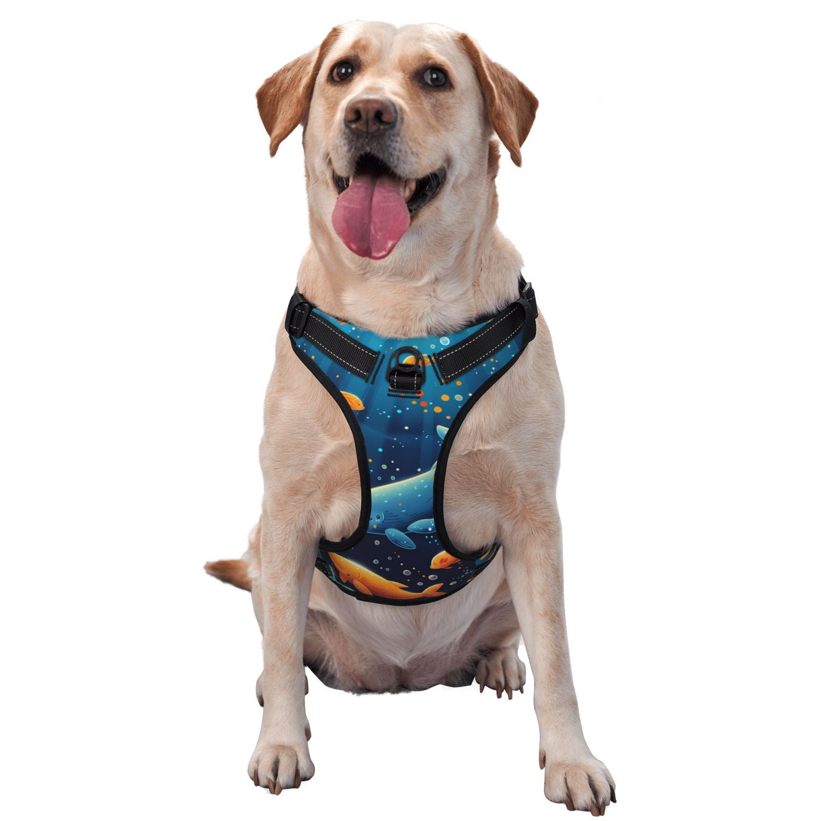 Vsdgher Whimsical Underwater Fantasy Dog Harness, No-Pull Pet Harness, Dog Vest, Pet Vest for Small to Large Dogs-Small