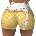 thumbnail image 1 of Vsdgher White Ice Cream print Workout Shorts for Women Seamless Soft Smooth Gym Yoga Scrunch Active Exercise Fitness Shorts, 1 of 8