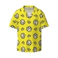 thumbnail image 1 of Vsdgher White Popcorn Print Men's Wrinkle Free Untucked Cuban Shirt Business Casual Button Down Shirts Short Sleeve Shirt, 1 of 7
