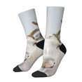 thumbnail image 1 of Vsdgher White Reindeer Portrait Crew Socks for Men & Women, Breathable Casual Athletic Ankle Socks, 1 of 6