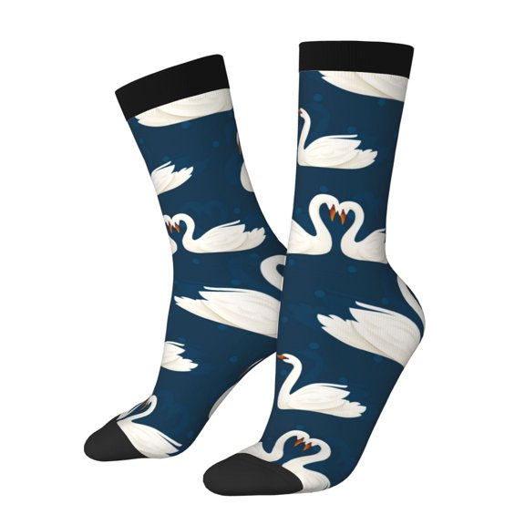 Vsdgher White Swam Crew Socks for Men & Women, Breathable Casual Athletic Ankle Socks