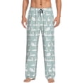 thumbnail image 1 of Vsdgher White Swan Print Mens Pajama Pants Sleep & Lounge Pants, PJ Bottoms With elastic waistb and Pockets, 1 of 5