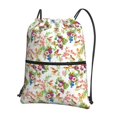 thumbnail image 1 of Vsdgher Wild Exotic Birds And Flowers Drawstring Backpack Water Resistant String Bag Sports Sackpack Gym Sack for Men Women, 1 of 6