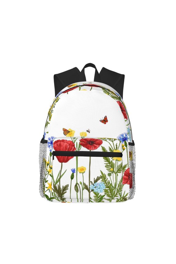 Wild Herbs Unisex Large Capacity Bookbag, Schoolbag, Casual Daypack for High School, College, Teens, Travel, Work