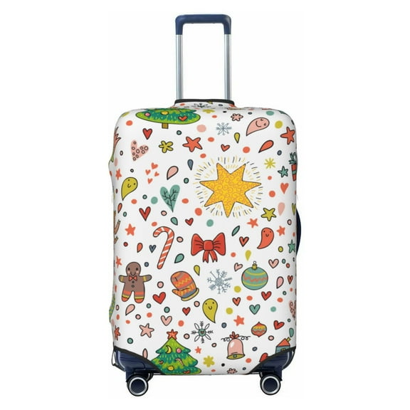Vsdgher Winter Christmas And New Year Deer Print Luggage Cover Washable Suitcase Cover Protector Anti-scratch Suitcase cover Fits 18-32 Inch Luggage