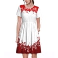 thumbnail image 1 of Vsdgher Winter Christmas Snowflake for Womens Summer 2025 Casual Midi Maxi Dresses Lightweight Short Sleeve Round Neck Beach Dress -X-Large, 1 of 7