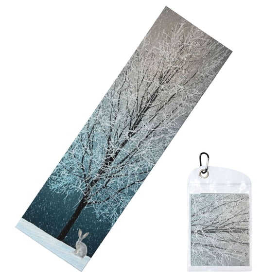Vsdgher Winter Rabbit Cooling Towel (40"x12"), Soft Breathable Chilly Towel, Ice Towel, Microfiber Towel for Sport, Workout & More Activities