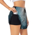 thumbnail image 1 of Vsdgher Winter Rabbit Print Women's Running Double Layer Shorts High Waisted with Pockets Elastic Yoga Workout Athletic Gym Sports, 1 of 8