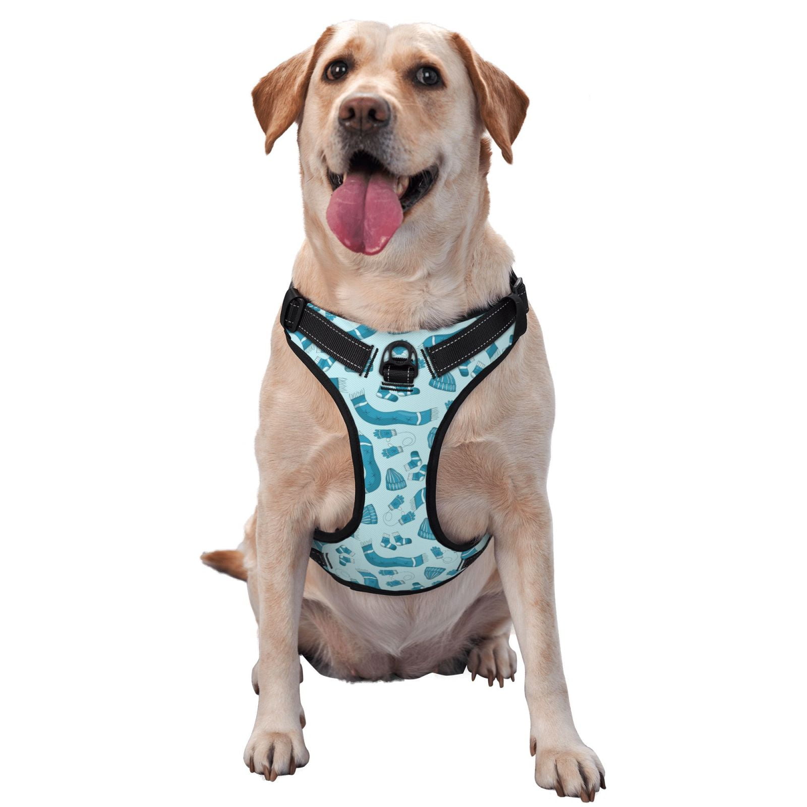 Vsdgher Winter Warmth Blue Knitted Dog Harness, No-Pull Pet Harness, Dog Vest, Pet Vest for Small to Large Dogs-X-Large