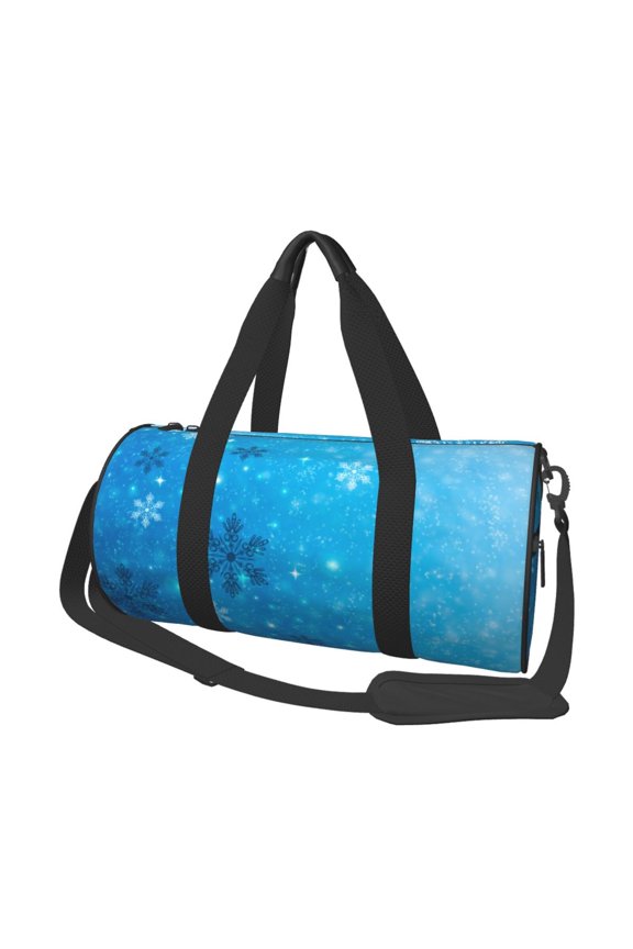 Winter With Snowflakes 45L Foldable Duffel Bag, Sports Gym Bag,Overnight Bag, Portable Weekender Bag for Airplanes