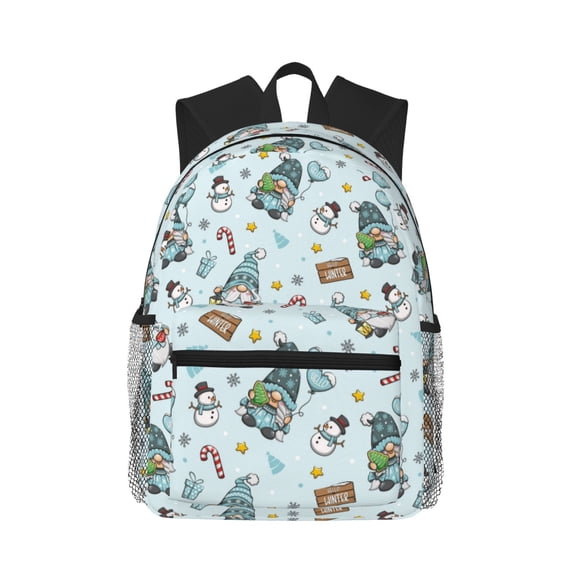 Vsdgher Winter Wonderland Light Blue Unisex Large Capacity Bookbag, Schoolbag, Casual Daypack for High School, College, Teens, Travel, Work