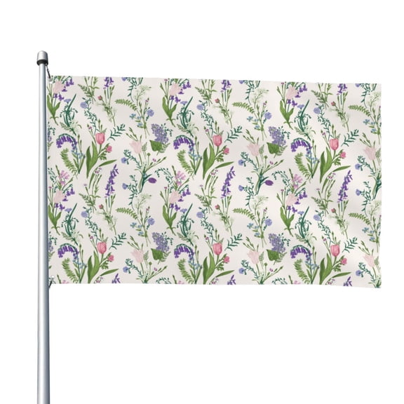Vsdgher Wisteria Flower Print Outdoor Decorative Flag 4x6ft, Suitable for outdoor decoration, can be hung indoors, on outdoor lawns, balconies, parties
