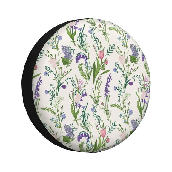 Vsdgher Wisteria Flower for Spare Tire Cover, Tire Wheel Protector Wheel Cover Fit for Truck,Trailer,RV,SUV,Camper and Most Vehicle-17 inch