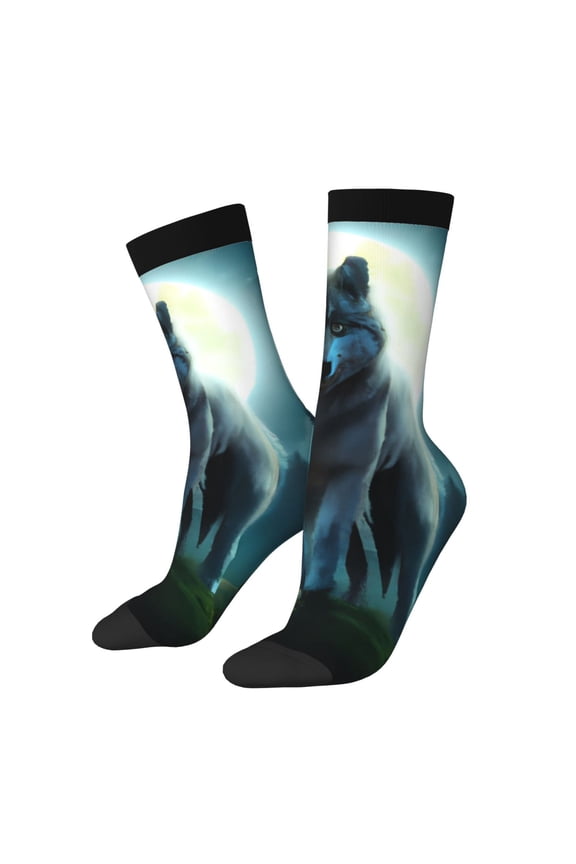 Wolf Crew Socks for Men & Women, Breathable Casual Athletic Ankle Socks