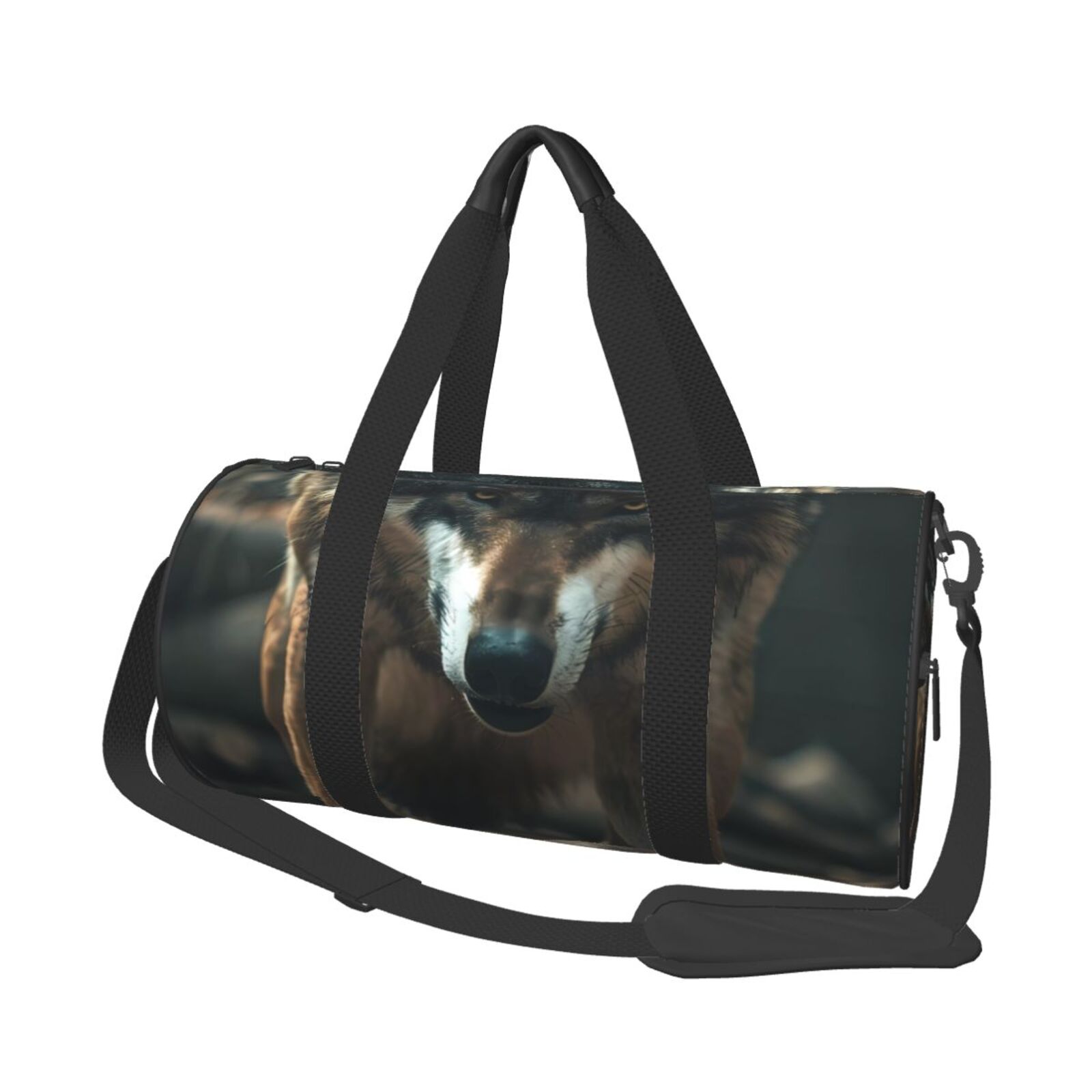 Vsdgher Wolf With Basketball 45L Foldable Duffel Bag, Sports Gym Bag,Overnight Bag, Portable Weekender Bag for Airplanes