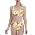 thumbnail image 1 of Vsdgher Womens High Waisted Bikini Sets Two Piece Swimsuit Flower Fox Print Tummy Control Bathing Suit-, 1 of 8
