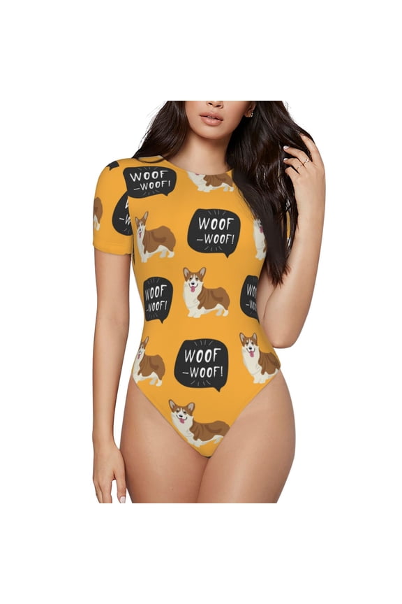 Womens High Waisted Bikini Sets Two Piece Swimsuit Hot Dog Pizza Print Tummy Control Bathing Suit-Large