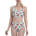 thumbnail image 1 of Vsdgher Womens High Waisted Bikini Sets Two Piece Swimsuit Watermelon Print Tummy Control Bathing Suit-Large, 1 of 8