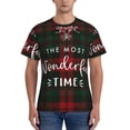 thumbnail image 1 of Vsdgher Wonderful Time Christmas Print Men's Dry Fit Mesh Athletic Shirts Moisture Wicking Tennis T-Shirt Tops, 1 of 9