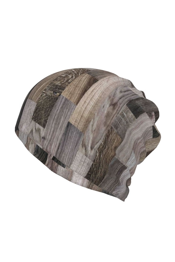 Wooden Texture Slouchy Beanie Hat for Men/Women, Skull Cap Chemo Cap Night Sleeping Cap