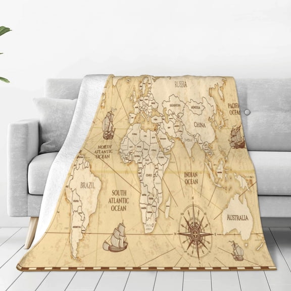 Vsdgher World Map Ultra-Soft Micro flannel Blanket Throw Blankets for Couch Sofa, Bed (4 sizes)-40"x30"