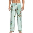 thumbnail image 1 of Vsdgher World Travel Map Print Mens Pajama Pants Sleep & Lounge Pants, PJ Bottoms With elastic waistb and Pockets, 1 of 5