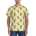 thumbnail image 1 of Vsdgher Yellow Corn Print Men's Dry Fit Mesh Athletic Shirts Moisture Wicking Tennis T-Shirt Tops, 1 of 9