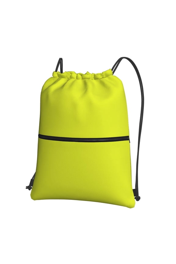 Yellow Drawstring Backpack Water Resistant String Bag Sports Sackpack Gym Sack for Men Women