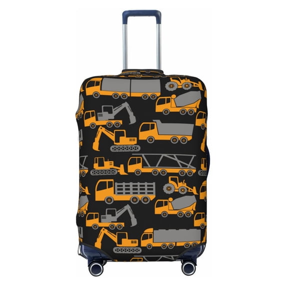 Vsdgher Yellow Excavator Print Luggage Cover Washable Suitcase Cover Protector Anti-scratch Suitcase cover Fits 18-32 Inch Luggage