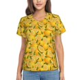 thumbnail image 1 of Vsdgher Yellow Limes Women Shirts V Neck Short Sleeve Tops T-Shirt Basic Tees, S to 3XLX-Large, 1 of 5