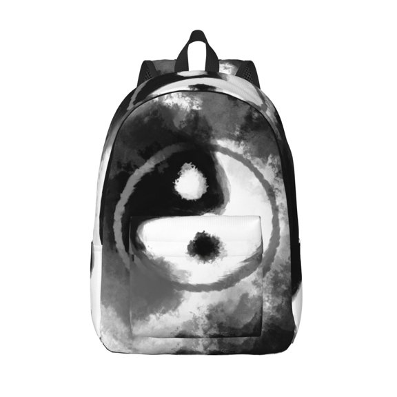 Vsdgher Yin And Yang Print Canvas Backpack Travel Rucksack Unisex Knapsack 15.7/17.7Inch Laptop Backpack for Work,College -Medium