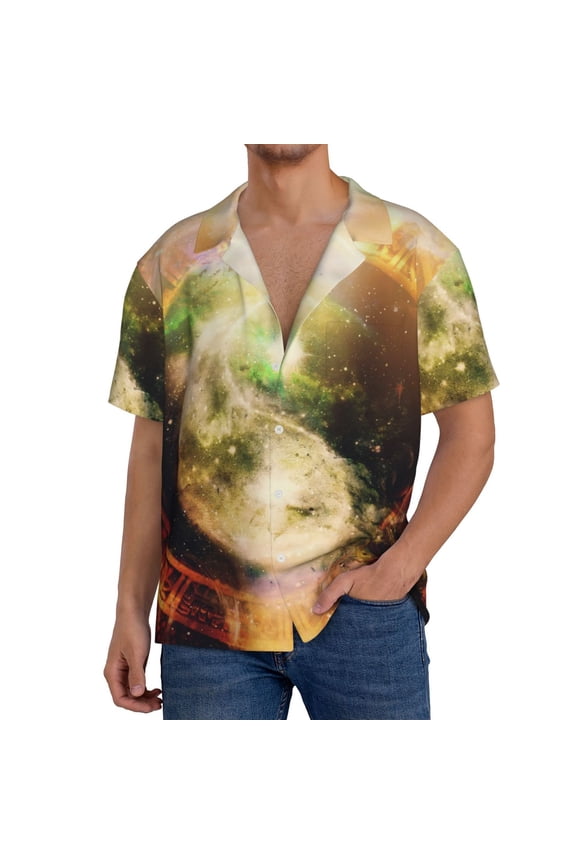 Yin Yang 1 Men's Cuban Shirt, Hawaiian Shirts, Business Casual Button Down Shirts, Short Sleeve Shirt-XX-Large